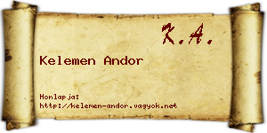 Kelemen Andor névjegykártya